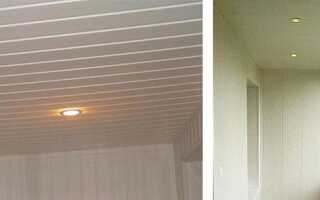 Потолок из ПВХ панелей на балконе