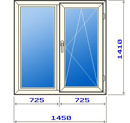 Двухстворчатое окно в домах 121 серии