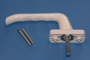 Ручка оконная белая для пластиковых окон.