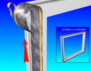 устанавливаем паровлагонепроницаемую ленту изнутри помещения