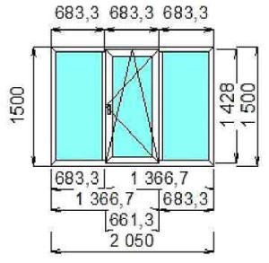 Сколько стоит трехстворчатое окно
