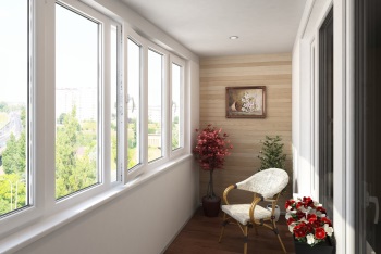 Отделка потолка на балконе