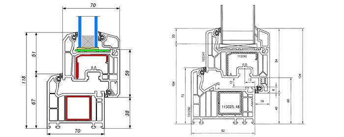 Ширина систем Veka Softline 70 и 82