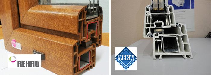 Модели Veka и Rehau в сечении